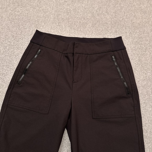 Athleta Wander Hybrid Pants Womens 4 Black Straight Zip Pockets Hiking Mid-Rise - Picture 2 of 11